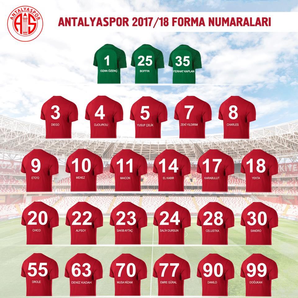 Antalyaspor yeni sezon forma numaralarını açıkladı